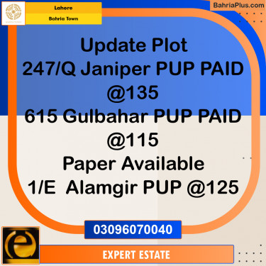 Residential Plot for Sale in Bahria Town, Lahore - (BP-195814)