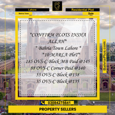 Residential Plot for Sale in Bahria Town, Lahore - (BP-195826)