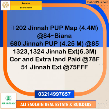 Residential Plot for Sale in Bahria Town, Lahore - (BP-195889)