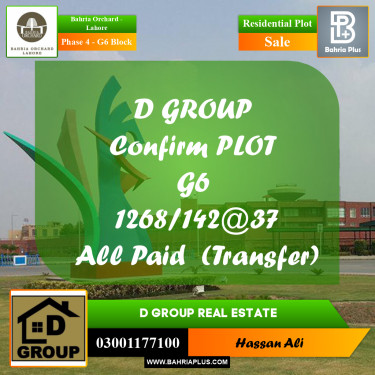 Residential Plot for Sale in Phase 4 - G6 Block -  Bahria Orchard, Lahore - (BP-195967)