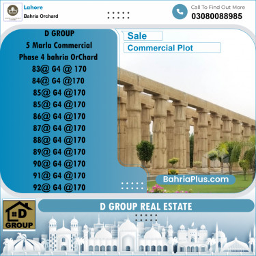 Commercial Plot for Sale in Bahria Orchard, Lahore - (BP-196037)