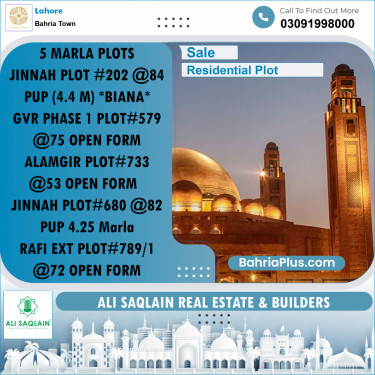 Residential Plot for Sale in Bahria Town, Lahore - (BP-196065)