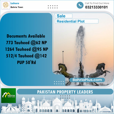 Residential Plot for Sale in Bahria Town, Lahore - (BP-196069)
