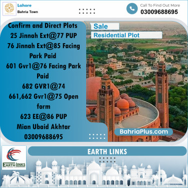 Residential Plot for Sale in Bahria Town, Lahore - (BP-196070)