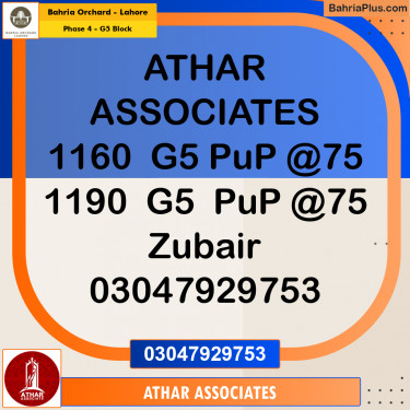 Residential Plot for Sale in Phase 4 - G5 Block -  Bahria Orchard, Lahore - (BP-196111)