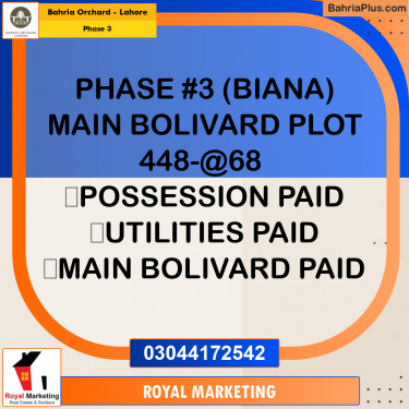 Residential Plot for Sale in Phase 3 -  Bahria Orchard, Lahore - (BP-196168)