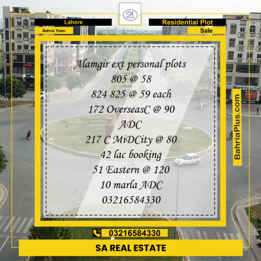 Residential Plot for Sale in Bahria Town, Lahore - (BP-196222)