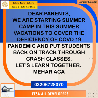 Residential Plot for Sale in Sector C - Gulmohar Block -  Bahria Town, Lahore - (BP-196229)