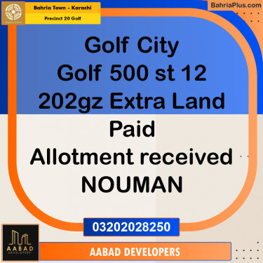 500 Sq. Yards Residential Plot for Sale in Precinct 20 Golf -  Bahria Town, Karachi - (BP-196241)
