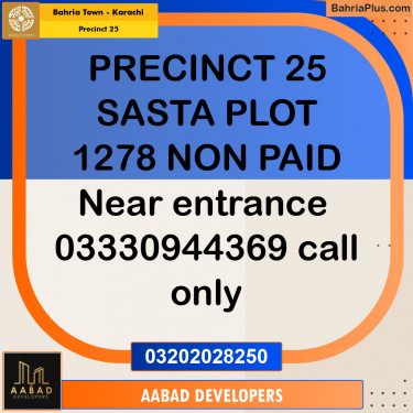 125 Sq. Yards Residential Plot for Sale in Precinct 25 -  Bahria Town, Karachi - (BP-196262)