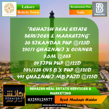 Residential Plot for Sale in Bahria Town, Lahore - (BP-196326)