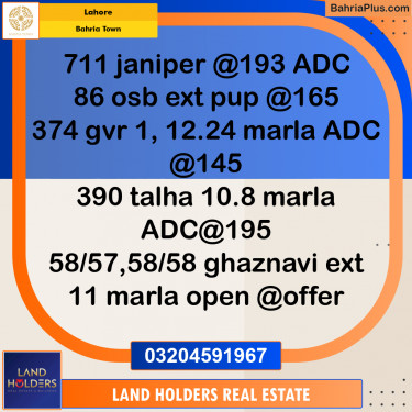 Residential Plot for Sale in Bahria Town, Lahore - (BP-196361)