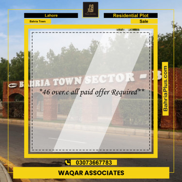 Residential Plot for Sale in Bahria Town, Lahore - (BP-196394)