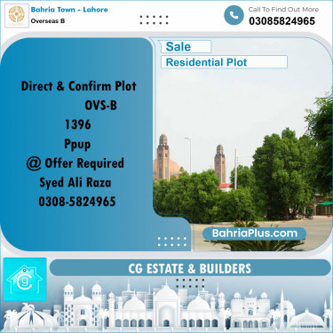 Residential Plot for Sale in Overseas B -  Bahria Town, Lahore - (BP-196414)