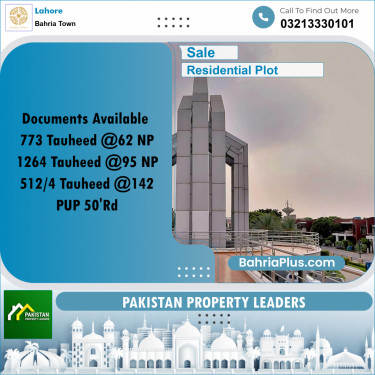 Residential Plot for Sale in Bahria Town, Lahore - (BP-196425)