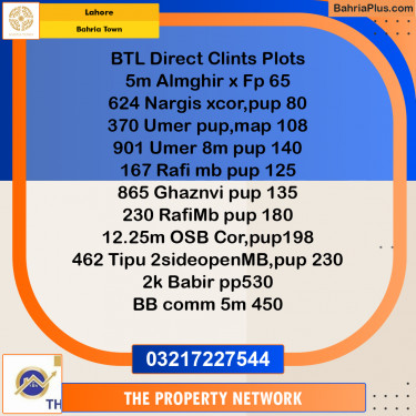Residential Plot for Sale in Bahria Town, Lahore - (BP-196431)