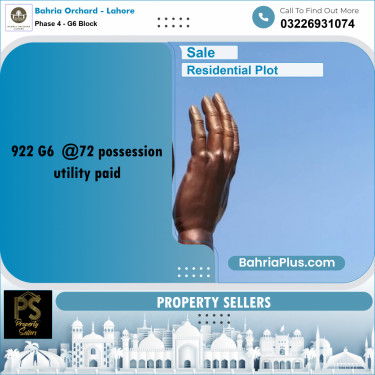 Residential Plot for Sale in Phase 4 - G6 Block -  Bahria Orchard, Lahore - (BP-196525)
