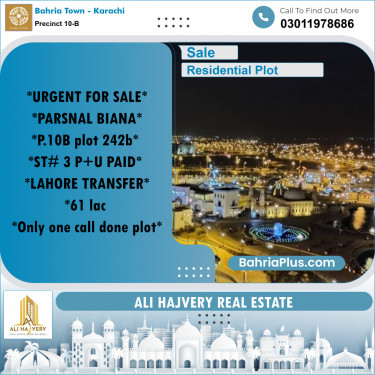 125 Sq. Yards Residential Plot for Sale in Precinct 10-B -  Bahria Town, Karachi - (BP-196535)