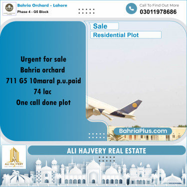 Residential Plot for Sale in Phase 4 - G5 Block -  Bahria Orchard, Lahore - (BP-196540)