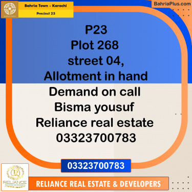 125 Sq. Yards Residential Plot for Sale in Precinct 23 -  Bahria Town, Karachi - (BP-196580)