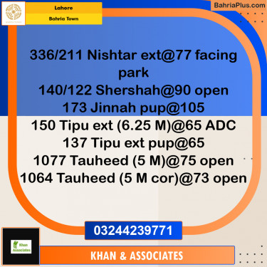 Residential Plot for Sale in Bahria Town, Lahore - (BP-196641)