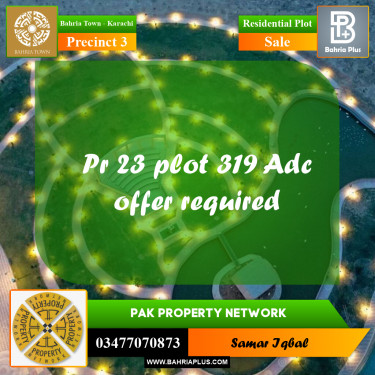 2000 Sq. Yards Residential Plot for Sale in Precinct 3 -  Bahria Town, Karachi - (BP-196647)