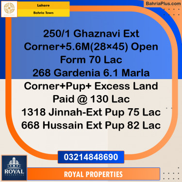 Residential Plot for Sale in Bahria Town, Lahore - (BP-196652)
