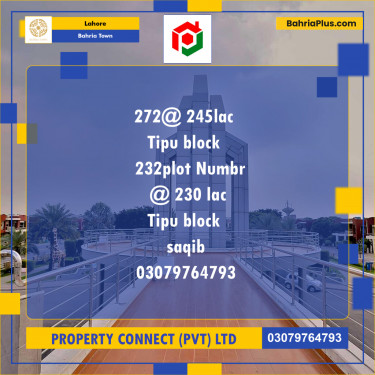 Residential Plot for Sale in Bahria Town, Lahore - (BP-196675)