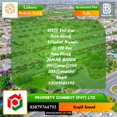 Residential Plot for Sale in Bahria Town, Lahore - (BP-196705)