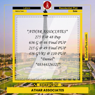 Residential Plot for Sale in Bahria Town, Lahore - (BP-196710)