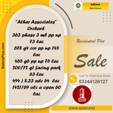 Residential Plot for Sale in Bahria Orchard, Lahore - (BP-196714)