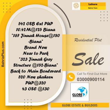 Residential Plot for Sale in Bahria Town, Lahore - (BP-196732)