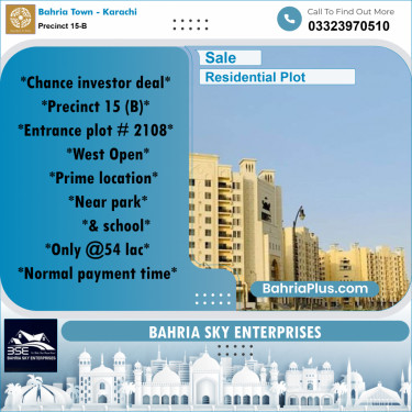 125 Sq. Yards Residential Plot for Sale in Precinct 15-B -  Bahria Town, Karachi - (BP-196797)