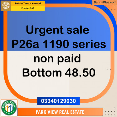 125 Sq. Yards Residential Plot for Sale in Precinct 26A -  Bahria Town, Karachi - (BP-196817)