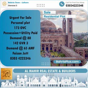 Residential Plot for Sale in Overseas C -  Bahria Town, Lahore - (BP-196843)