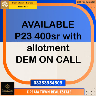 125 Sq. Yards Residential Plot for Sale in Precinct 23 -  Bahria Town, Karachi - (BP-196869)