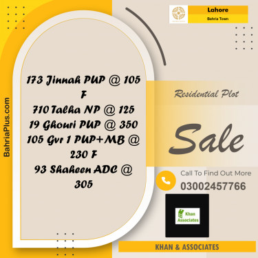 Residential Plot for Sale in Bahria Town, Lahore - (BP-196921)