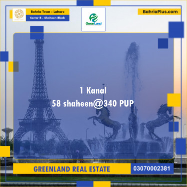 Residential Plot for Sale in Sector B - Shaheen Block -  Bahria Town, Lahore - (BP-196930)