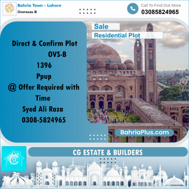 Residential Plot for Sale in Overseas B -  Bahria Town, Lahore - (BP-196938)