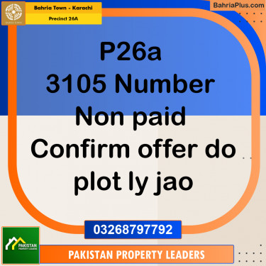 125 Sq. Yards Residential Plot for Sale in Precinct 26A -  Bahria Town, Karachi - (BP-196944)