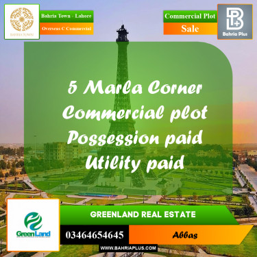 Commercial Plot for Sale in Overseas C Commercial -  Bahria Town, Lahore - (BP-196963)