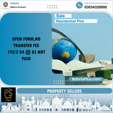 Residential Plot for Sale in Bahria Orchard, Lahore - (BP-196991)
