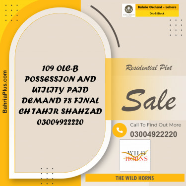 Residential Plot for Sale in OLC-B Block -  Bahria Orchard, Lahore - (BP-197077)