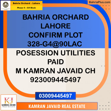 Residential Plot for Sale in Phase 4 - G4 Block -  Bahria Orchard, Lahore - (BP-197084)