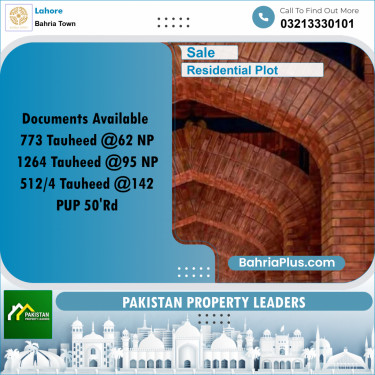 Residential Plot for Sale in Bahria Town, Lahore - (BP-197108)