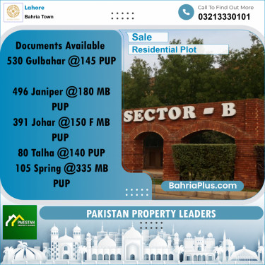 Residential Plot for Sale in Bahria Town, Lahore - (BP-197109)