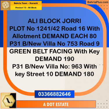 125 Sq. Yards Residential Plot for Sale in Precinct 12 - Ali Block -  Bahria Town, Karachi - (BP-197139)