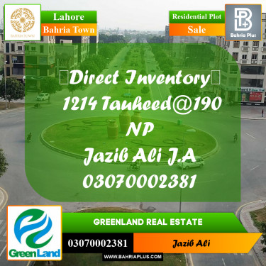 Residential Plot for Sale in Bahria Town, Lahore - (BP-197157)