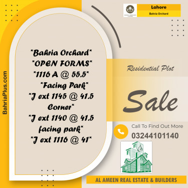 Residential Plot for Sale in Bahria Orchard, Lahore - (BP-197225)