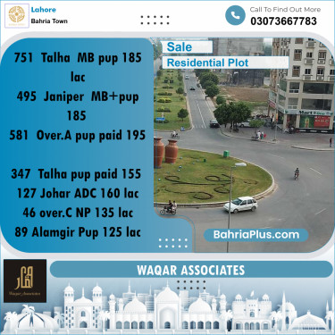 Residential Plot for Sale in Bahria Town, Lahore - (BP-197255)